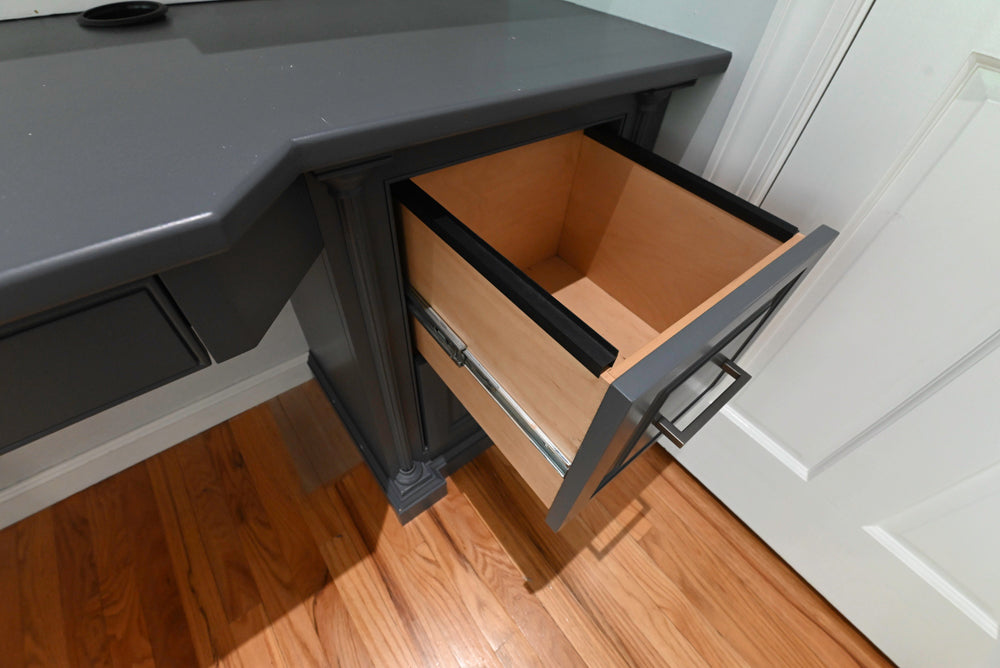 "The Montgomery" Transitional Santorini Blue Built-In Desk